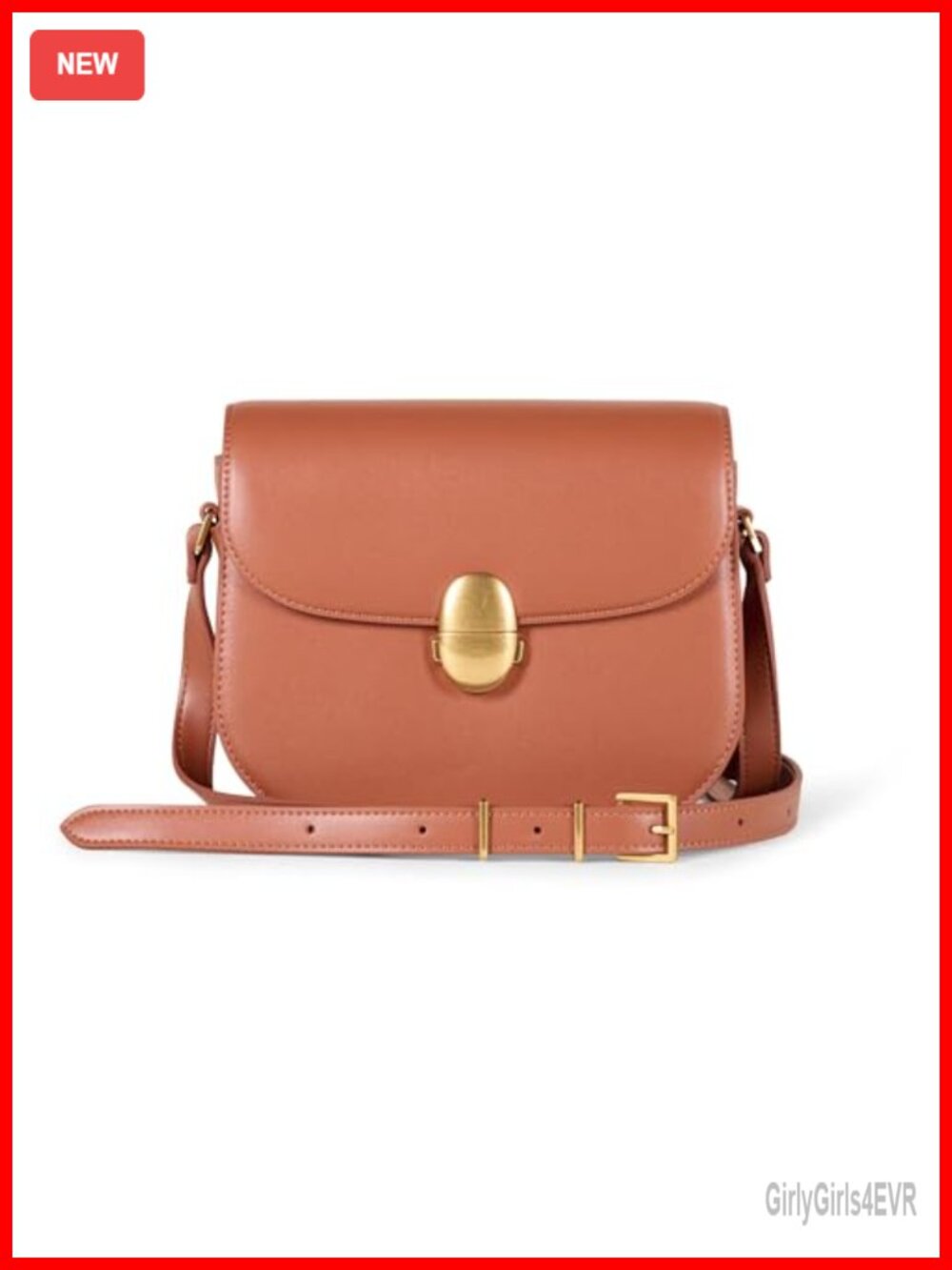 Crossbody Flap Bag Adjustable Strap Internal Pocket Metal Lock